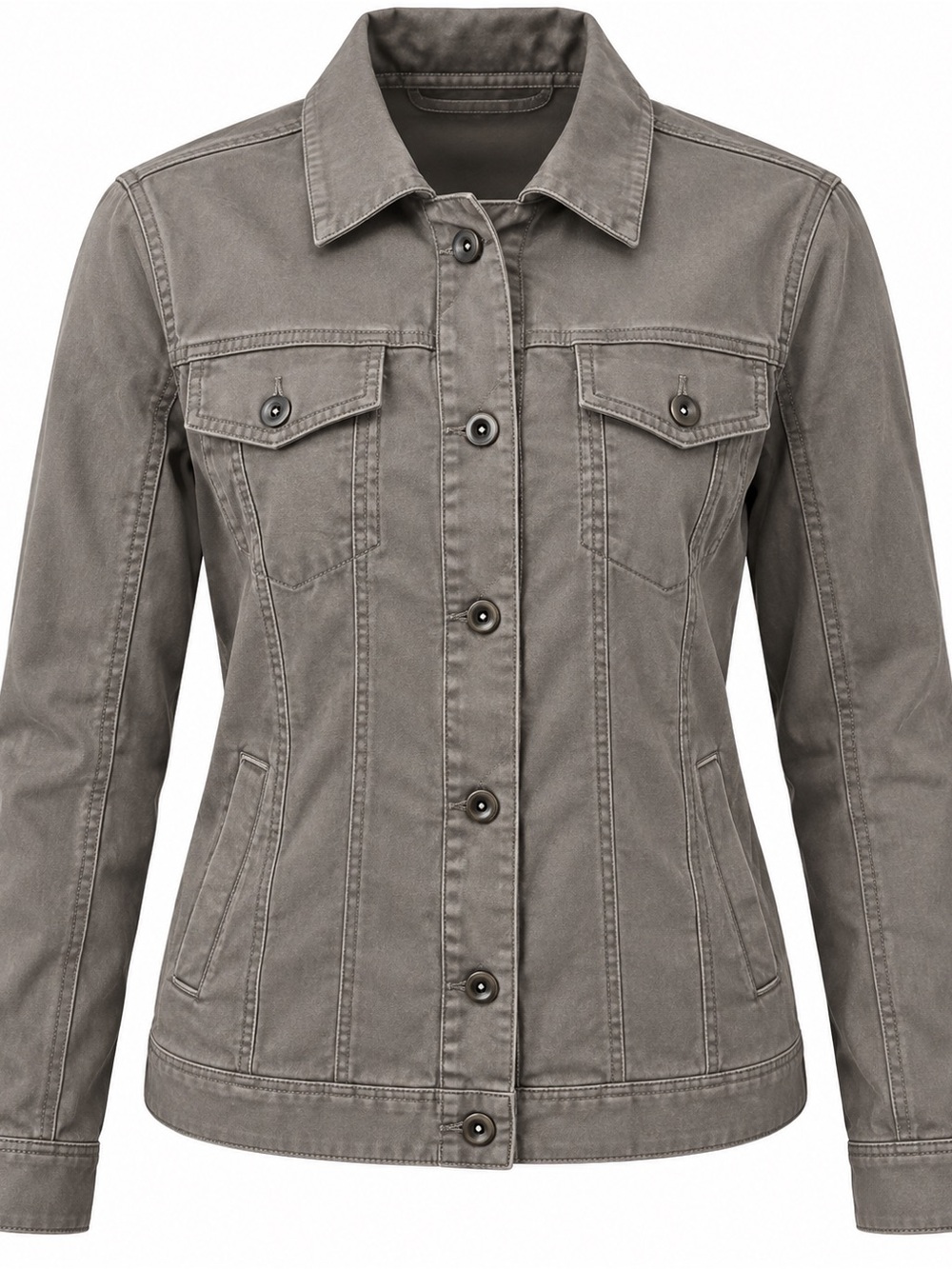 Point Zero Women’s Gray Utility Field Jacket Button Front L
